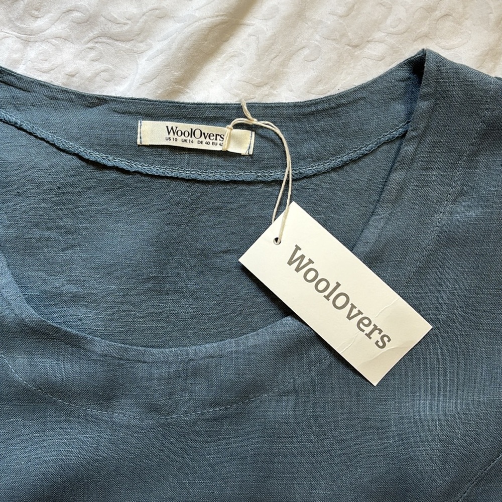 Relaxed Scoop Neck Midi Dress in Slate Blue - Picture 8 of 14